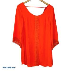 ASTR Coral Lace Shift Dress Swim Cover size Small